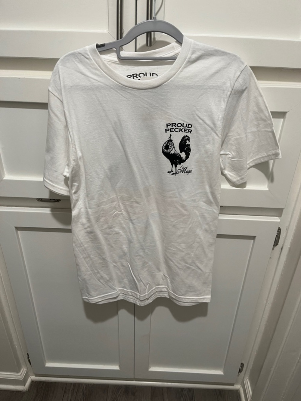 Proud Pecker White Graphic Tee - Men's Casual Shirt